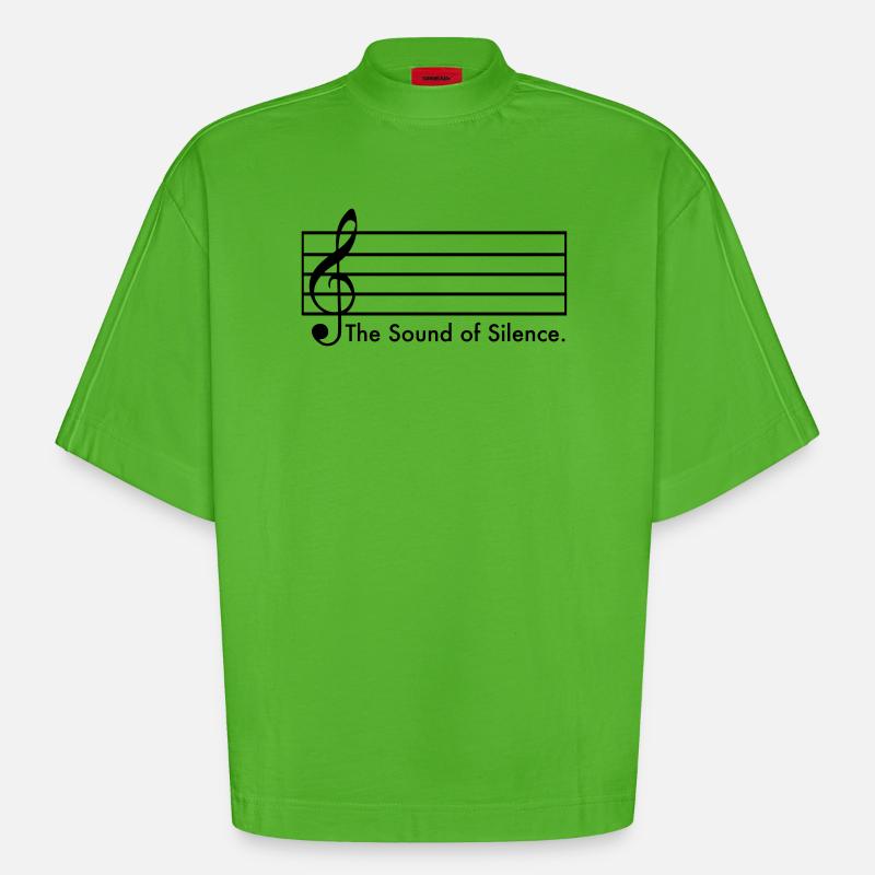 Le son du silence - T-shirt bio épais oversize Boxy fabriqué en UE - Apple Neon