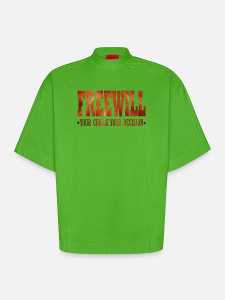 FreeWill - Heavyweight Oversized Organic Boxy T-Shirt Made in EU - Apple Neon