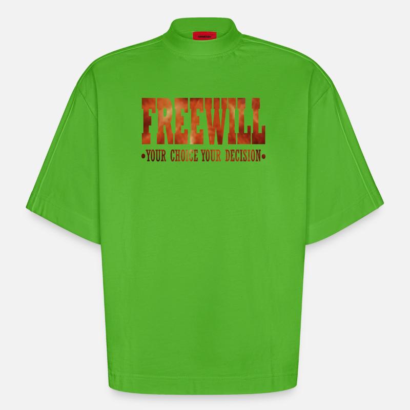 FreeWill - Heavyweight Oversized Organic Boxy T-Shirt Made in EU - Apple Neon