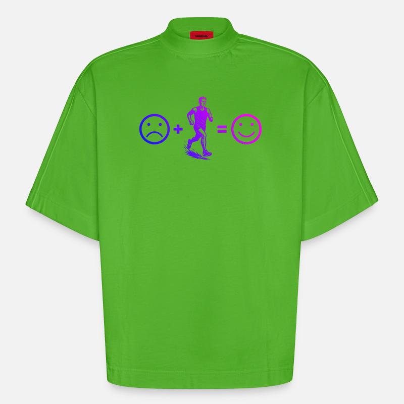 Conception de course pleine de caractère - T-shirt bio épais oversize Boxy fabriqué en UE - Apple Neon