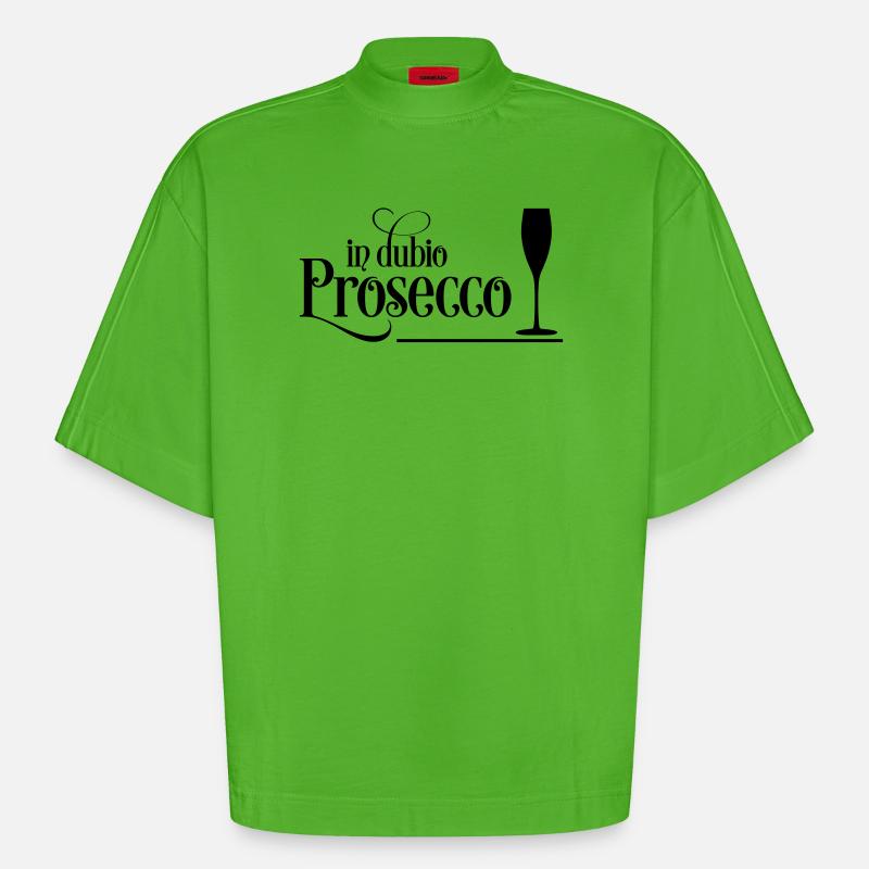 Prosecco - T-shirt bio épais oversize Boxy fabriqué en UE - Apple Neon