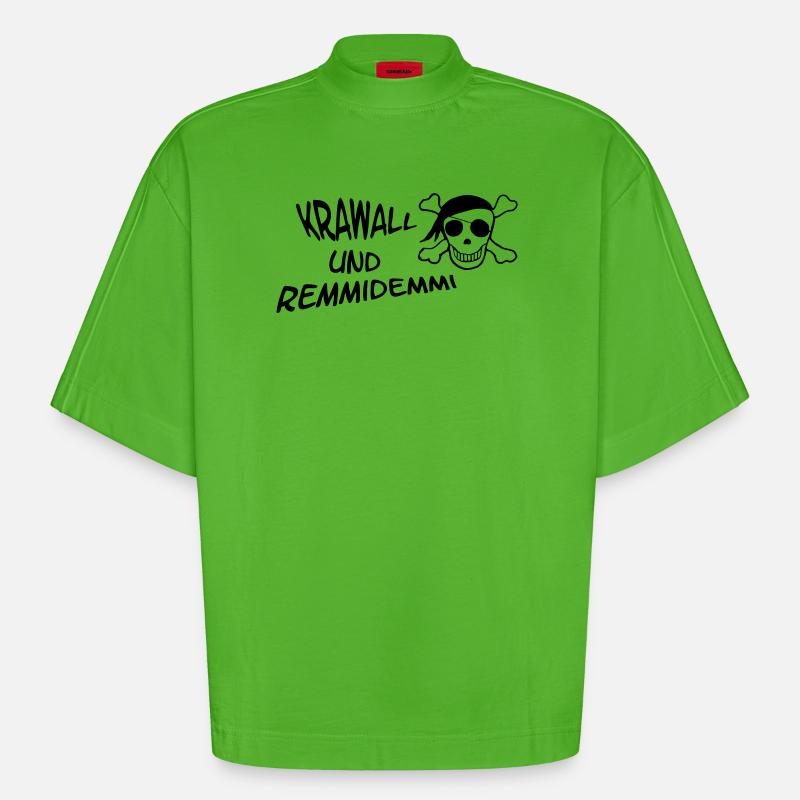 Krawall und Remmidemmi - Heavyweight Oversized Organic Boxy T-Shirt Made in EU - Apple Neon