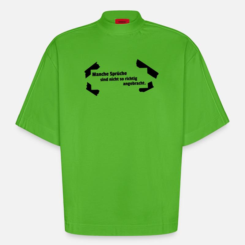 Dictons inappropriés - T-shirt bio épais oversize Boxy fabriqué en UE - Apple Neon