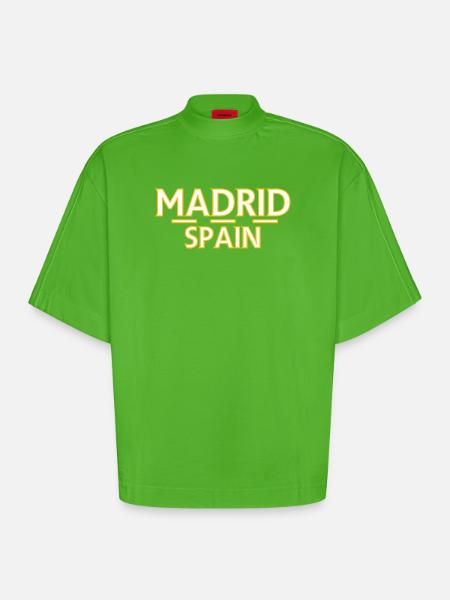 Madrid – Spain - Heavyweight Oversized Organic Boxy T-Shirt Made in EU - Apple Neon