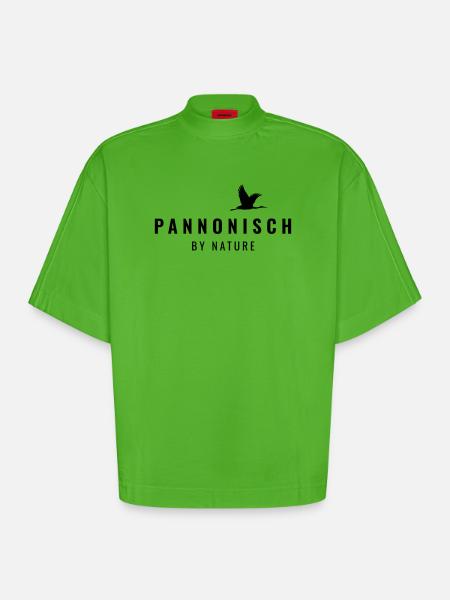 Pannonisch by nature - Heavyweight Oversized Organic Boxy T-Shirt Made in EU - Apple Neon