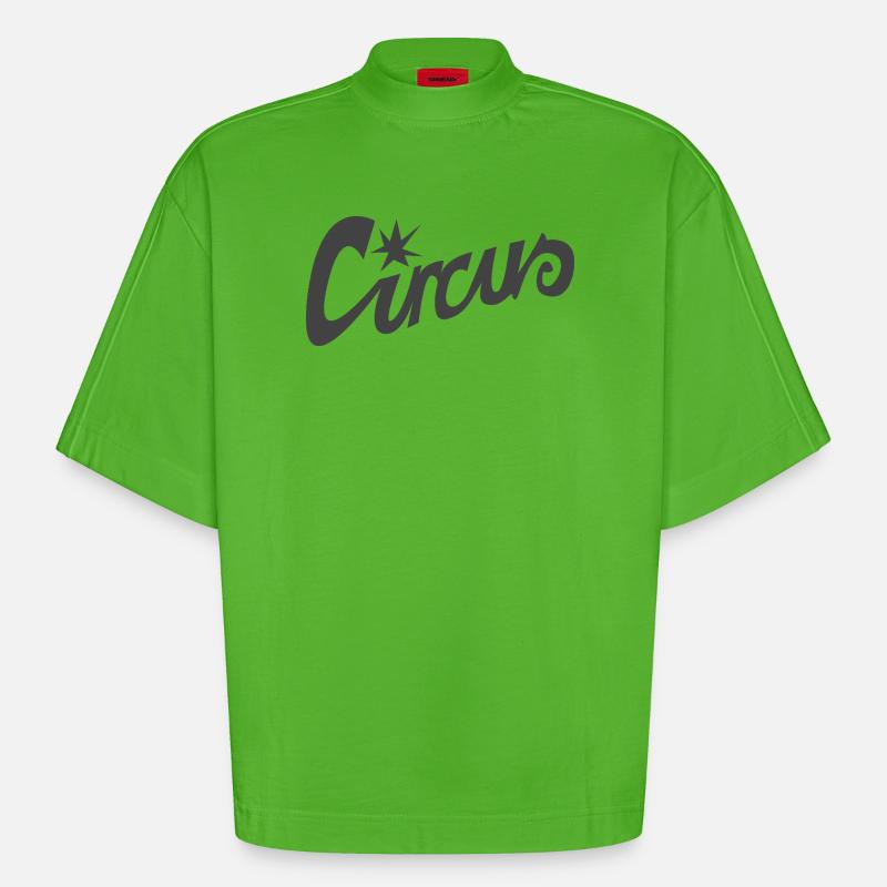 Lettering "Circus" - Heavyweight Oversized Organic Boxy T-Shirt Made in EU - Apple Neon
