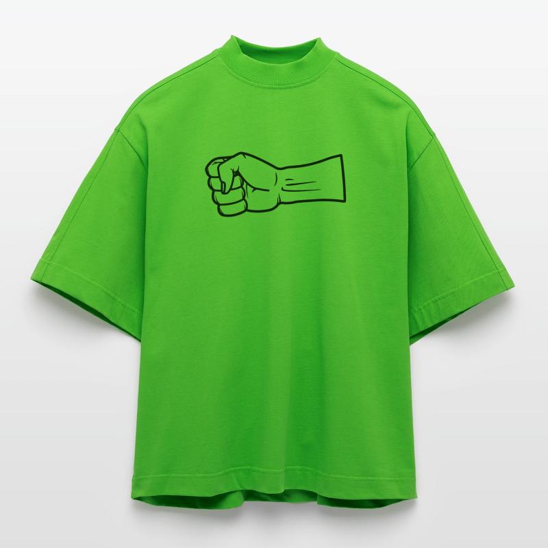 Fist hand vector Heavyweight Oversized Organic Boxy T-Shirt Made in EU