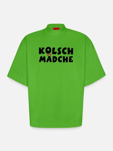 Kölsch Mädche - Ein Mädchen aus Köln - Heavyweight Oversized Organic Boxy T-Shirt Made in EU - Apple Neon