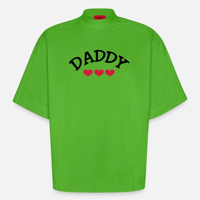 Daddy - T-shirt bio épais oversize Boxy fabriqué en UE - Apple Neon