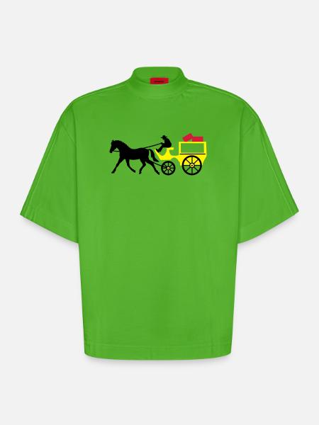 carriage - Heavyweight Oversized Organic Boxy T-Shirt Made in EU - Apple Neon