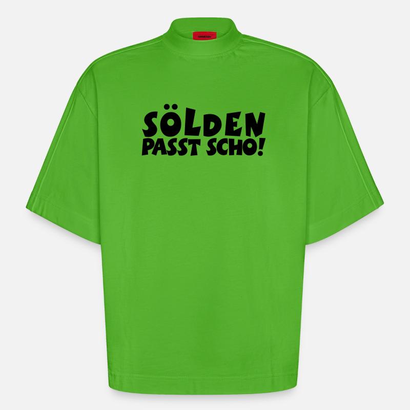 Sölden Passt Scho! - Heavyweight Oversized Organic Boxy T-Shirt Made in EU - Apple Neon