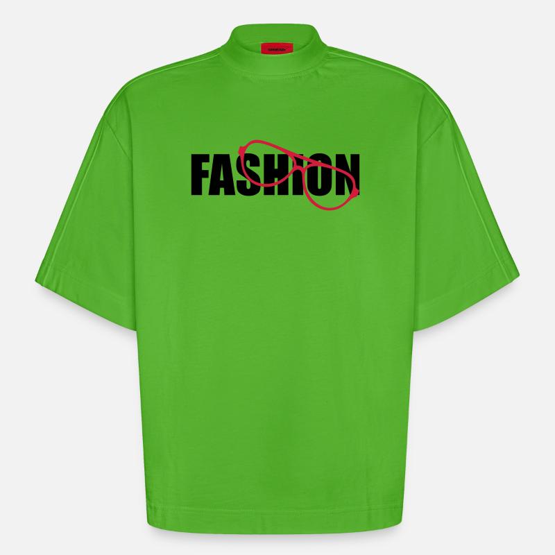 Fashion - Heavyweight Oversized Organic Boxy T-Shirt Made in EU - Apple Neon