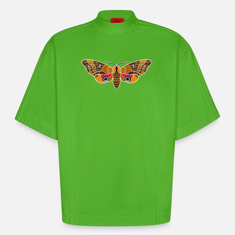Paon du soir - T-shirt bio épais oversize Boxy fabriqué en UE - Apple Neon