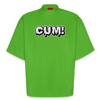 Cum - Heavyweight Oversized Organic Boxy T-Shirt Made in EU - Apple Neon - Vorne