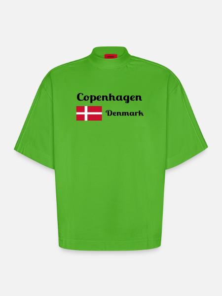 Copenhagen Denmark - Stilfulde prints - Heavyweight oversized organic boxy T-shirt made in EU - Apple Neon