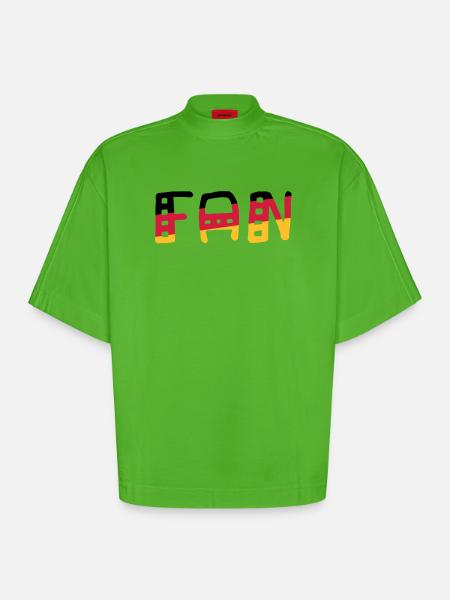 FAN - Shirt Germany - Heavyweight Oversized Organic Boxy T-Shirt Made in EU - Apple Neon