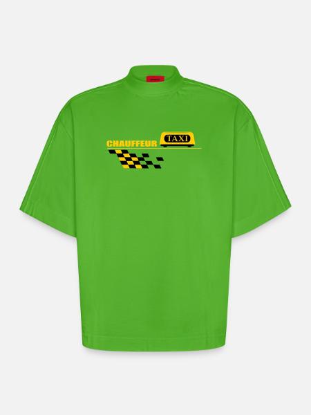 Taxi driver - Heavyweight Oversized Organic Boxy T-Shirt Made in EU - Apple Neon