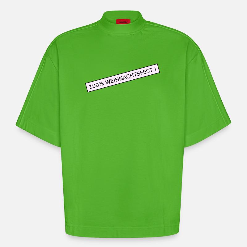 100 Prozent weihnachtsfest - Heavyweight Oversized Organic Boxy T-Shirt Made in EU - Apple Neon
