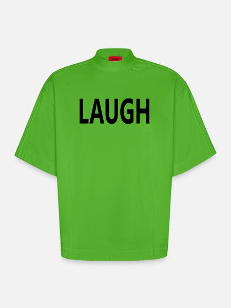 Laugh - Heavyweight Oversized Organic Boxy T-Shirt Made in EU - Apple Neon