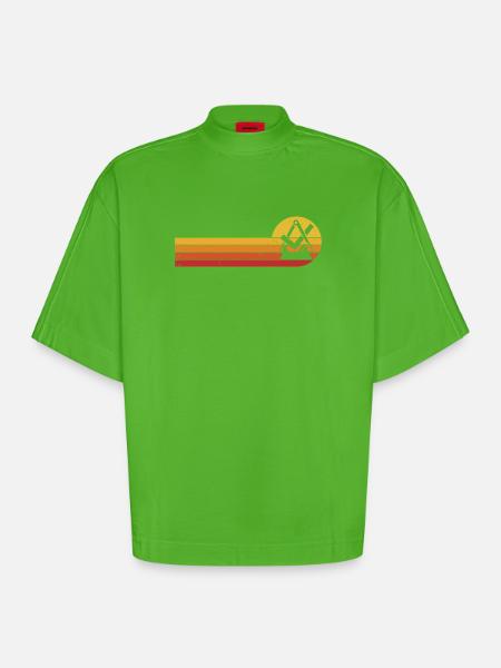 Carpenter Carpenter Guild Sign Craft Guild - Heavyweight Oversized Organic Boxy T-Shirt Made in EU - Apple Neon