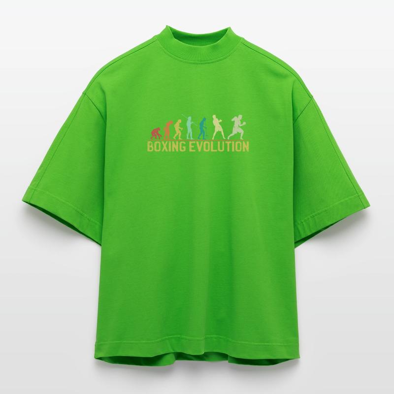 Boxen Evolution Progression Design Heavyweight Oversized Organic Boxy T-Shirt Made in EU