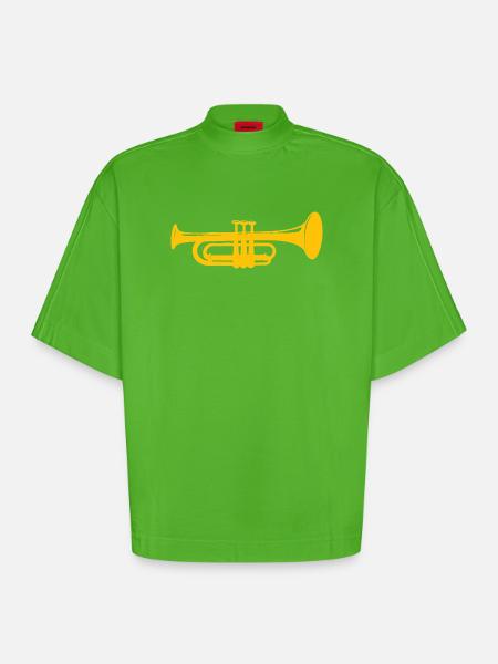 Trompette - T-shirt bio épais oversize Boxy fabriqué en UE - Apple Neon