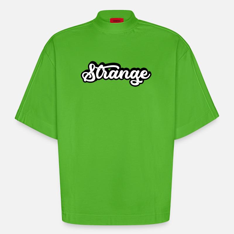 étrange étrange étrange étranger différent - T-shirt bio épais oversize Boxy fabriqué en UE - Apple Neon