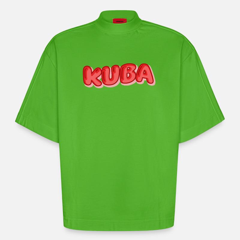 Comic Cuba - Heavyweight Oversized Organic Boxy T-Shirt Made in EU - Apple Neon