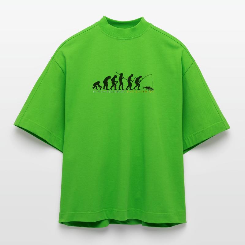ÉVOLUTION DE LA PÊCHE T-shirt bio épais oversize Boxy fabriqué en UE