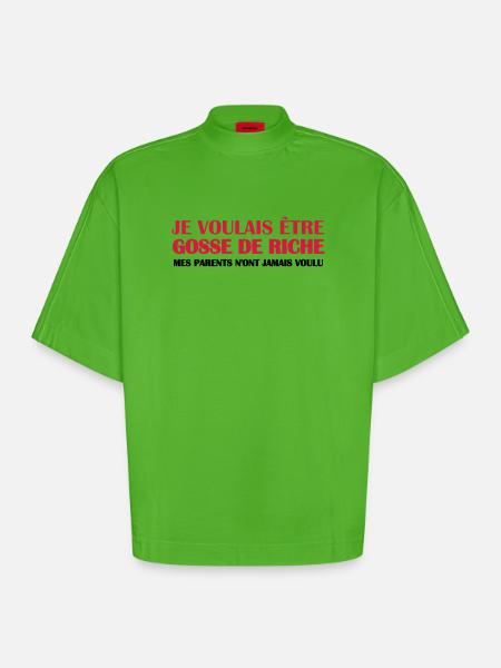 Gosse de riche - T-shirt bio épais oversize Boxy fabriqué en UE - Apple Neon