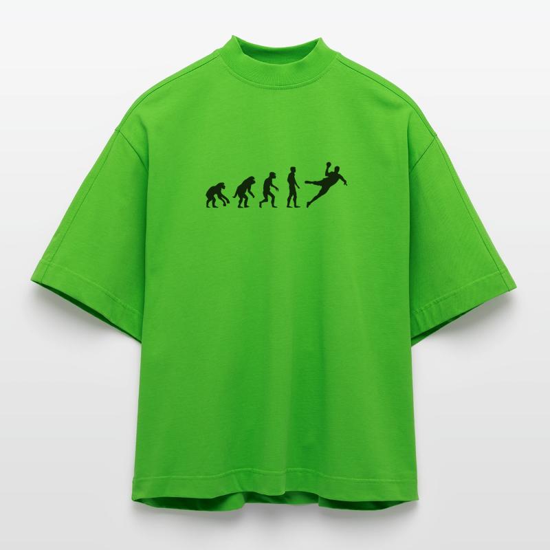 Icône de l’équipe de conception drôle de handball de l’évolution T-shirt bio épais oversize Boxy fabriqué en UE
