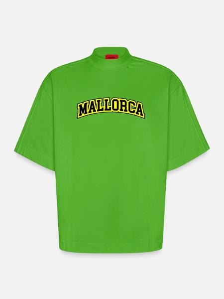 Mallorca lettering - Heavyweight Oversized Organic Boxy T-Shirt Made in EU - Apple Neon