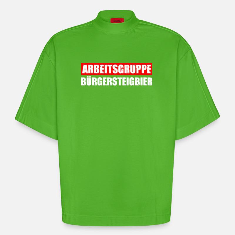 Bürgersteigbier OKF Ortskontrollfahrt - Heavyweight Oversized Organic Boxy T-Shirt Made in EU - Apple Neon