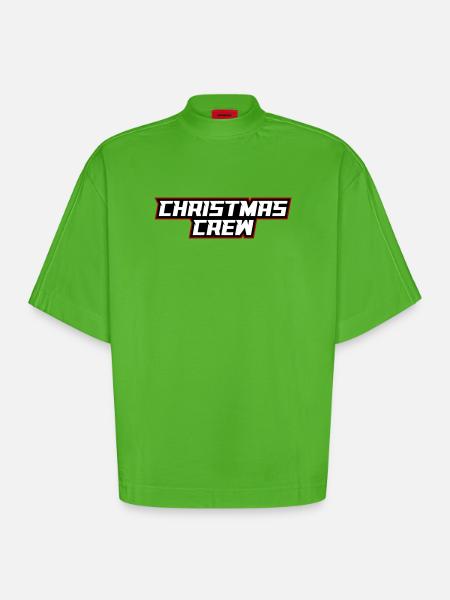Christmas Crew Weihnachten - Heavyweight Oversized Organic Boxy T-Shirt Made in EU - Apple Neon