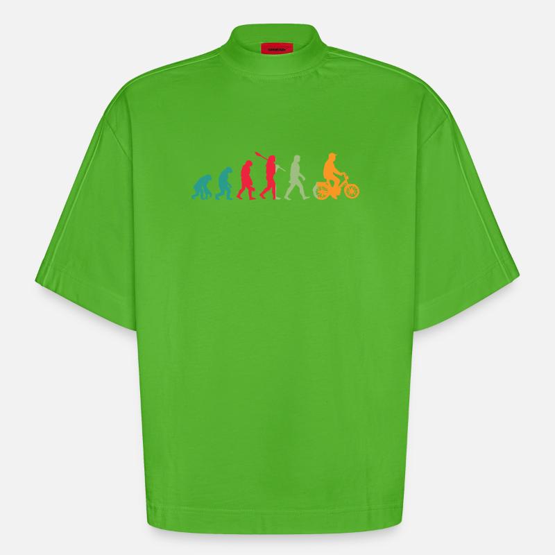 Mofa Evolution Moped - Heavyweight Oversized Organic Boxy T-Shirt Made in EU - Apple Neon