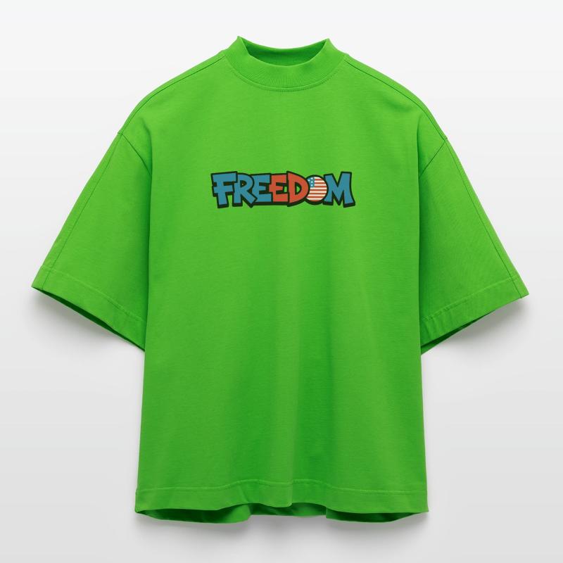 Conception de la Déclaration de Typographie de la Liberté T-shirt bio épais oversize Boxy fabriqué en UE