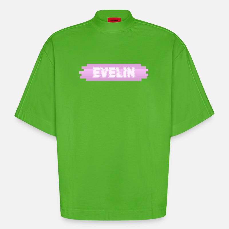 Gift for Evelin - Heavyweight Oversized Organic Boxy T-Shirt Made in EU - Apple Neon