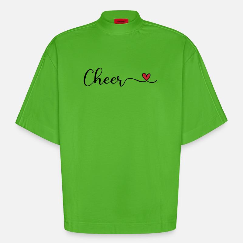 Cheer - Heavyweight Oversized Organic Boxy T-Shirt Made in EU - Apple Neon