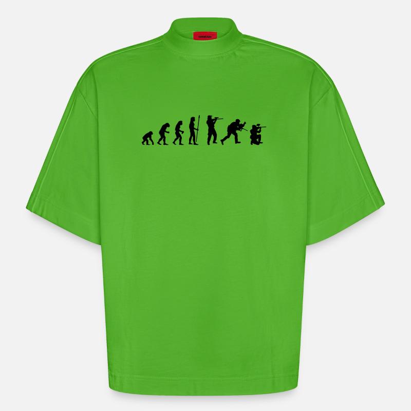 paintball_evolution - Heavyweight Oversized Organic Boxy T-Shirt Made in EU - Apple Neon