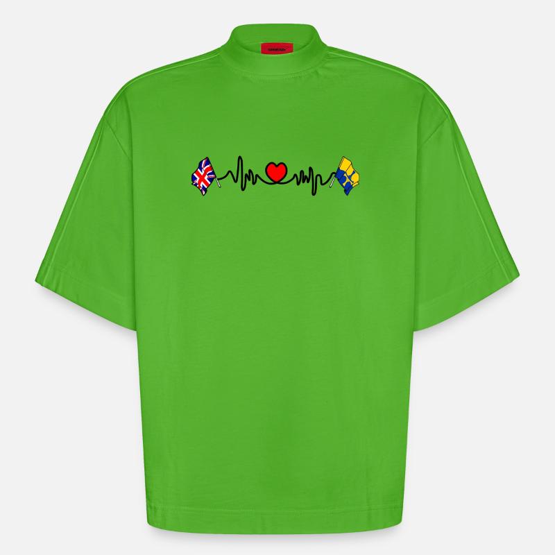 Herzfrequenz in Durham & UK - Heavyweight Oversized Organic Boxy T-Shirt Made in EU - Apple Neon