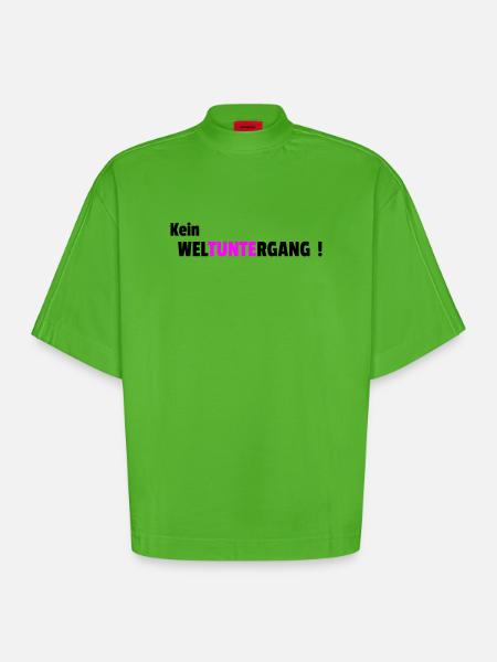 Kein Weltuntergang - Heavyweight Oversized Organic Boxy T-Shirt Made in EU - Apple Neon