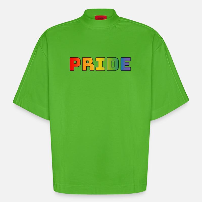 Regenbogen pride LGBT lgbtqi queer - Heavyweight Oversized Organic Boxy T-Shirt Made in EU - Apple Neon
