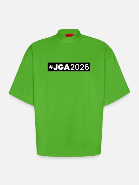 Jga 2026 Bachelor Party - Heavyweight Oversized Organic Boxy T-Shirt Made in EU - Apple Neon