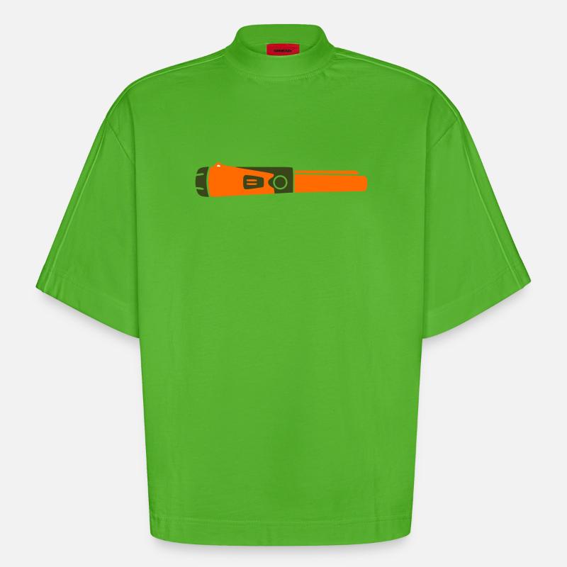 Pinpointer Probe Detectorist - Heavyweight Oversized Organic Boxy T-Shirt Made in EU - Apple Neon