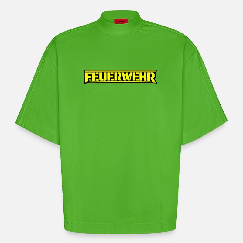 Lettrage néon feux d’artifice - T-shirt bio épais oversize Boxy fabriqué en UE - Apple Neon