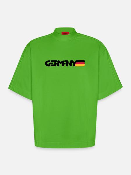 Germany - Heavyweight Oversized Organic Boxy T-Shirt Made in EU - Apple Neon