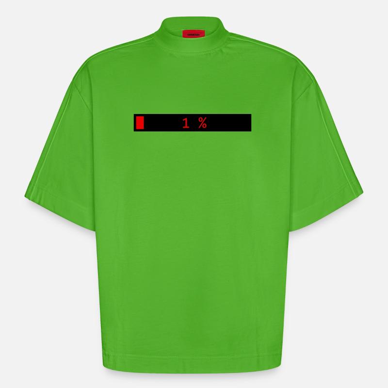 Rectangle loading bar Black Red 1% - Heavyweight Oversized Organic Boxy T-Shirt Made in EU - Apple Neon