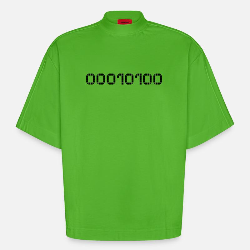 Binary notation - 20 - Heavyweight Oversized Organic Boxy T-Shirt Made in EU - Apple Neon