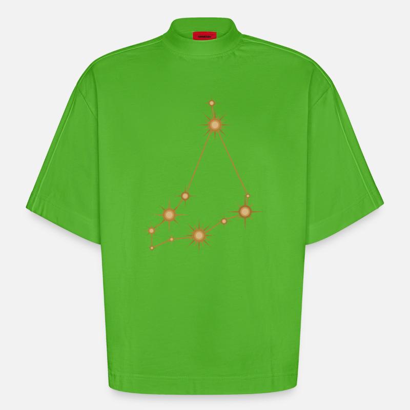 Sternbild Steinbock Sternzeichen Sternzeichen - Heavyweight Oversized Organic Boxy T-Shirt Made in EU - Apple Neon