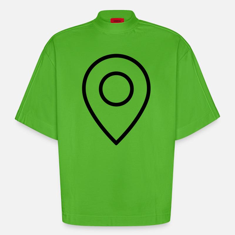 localisation - T-shirt bio épais oversize Boxy fabriqué en UE - Apple Neon